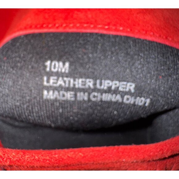 Red Suede Fringe High Heel Boots 10M Platform Stiletto Knee High Western Boho - Picture 8 of 8